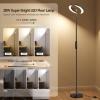 imageSUNMORY Floor Lamps for Living Room 28W Bright LED Floor Lamp with 2 Rotatable Lights ampamp Remote Control 74quot Tall Standing Lamp with Stepless Dimmable Modern Reading Corner Lamp for Bedroom OfficeBlack