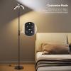 imageSUNMORY Floor Lamps for Living Room 28W Bright LED Floor Lamp with 2 Rotatable Lights ampamp Remote Control 74quot Tall Standing Lamp with Stepless Dimmable Modern Reading Corner Lamp for Bedroom OfficeBlack