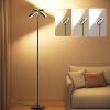 imageSUNMORY Floor Lamps for Living Room 28W Bright LED Floor Lamp with 2 Rotatable Lights ampamp Remote Control 74quot Tall Standing Lamp with Stepless Dimmable Modern Reading Corner Lamp for Bedroom OfficeBlack