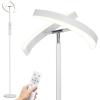 imageSUNMORY Floor Lamps for Living Room 28W Bright LED Floor Lamp with 2 Rotatable Lights ampamp Remote Control 74quot Tall Standing Lamp with Stepless Dimmable Modern Reading Corner Lamp for Bedroom OfficeWhite