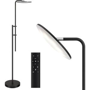 imageSUNMORY 32W3000LM Floor Lamps Super Bright LED Standing Lamp with Remote Control Adjustable Tall Lamp with 350Rotating Head Modern Dimmable Torchiere Corner Lamp for Living Room Bedroom OfficeBlack