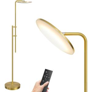imageSUNMORY 32W3000LM Floor Lamps Super Bright LED Standing Lamp with Remote Control Adjustable Tall Lamp with 350Rotating Head Modern Dimmable Torchiere Corner Lamp for Living Room Bedroom OfficeGold