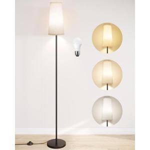 imageSUNMORY Floor Lamps for Living RoomBedroomOffice Standing Lamp with LED Bulb 3 Color Temperature Tall Lamp Suitable for ModernBohoFarmhouse and Other Home Decor Styles Black Floor LampBeige Lampshade