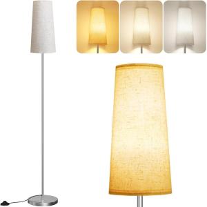 imageSUNMORY Floor Lamps for Living RoomBedroomOffice Standing Lamp with LED Bulb 3 Color Temperature Tall Lamp Suitable for ModernBohoFarmhouse and Other Home Decor Styles Black Floor LampNickel Plated