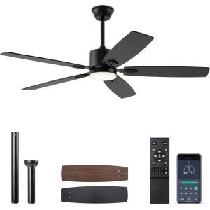 imageSUNMORY Ceiling Fans with Lights and Remote 22 inch Low Profile Ceiling Fan with Light Modern Flush Mount Ceiling Fan for BedroomKitchenDining RoomPatio 6 Wind Speeds Dimmable WhiteBlack