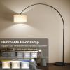 imageSUNMORY 82quot Tall Arc Floor Lamps for Living Room Large Floor lamp with Remote Control Modern Curved Floor lamp Corner Lamp for Dining Room OfficeBlackwith remote control