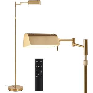 imageSUNMORY Dimmable LED Pharmacy Floor Lamp 16W Bright Reading Floor Lamp with Remote ampamp Touch Control 350Swing Arm Adjustable Task Craft Standing Lamp for Living Room Bedroom Office GoldGold