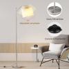 imageSUNMORY Arc Floor Lamp Modern Floor Lamp with Romote Control and Stepless Dimmable Bulb Metal Standing Lamps with Hanging Lampshade for Living Room Bedroom Office GoldNickel Without Remote