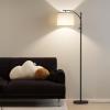 imageSUNMORY Arc Floor Lamp Modern Floor Lamp with Romote Control and Stepless Dimmable Bulb Metal Standing Lamps with Hanging Lampshade for Living Room Bedroom Office GoldBlack with rotary knob
