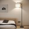 imageSUNMORY Arc Floor Lamp Modern Floor Lamp with Romote Control and Stepless Dimmable Bulb Metal Standing Lamps with Hanging Lampshade for Living Room Bedroom Office GoldBlack with rotary knob