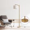imageSUNMORY Arc Floor Lamp Modern Floor Lamp with Romote Control and Stepless Dimmable Bulb Metal Standing Lamps with Hanging Lampshade for Living Room Bedroom Office GoldGold
