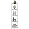 imageSUNMORY 5 Tier Corner Shelf with LED Light Industrial 65quot Corner Shelves Display Shelf for Living Room Decor Wall Corner Bookshelf Multi Unit Organizer Tall Shelf Plant Stand for Bedroom BathroomWhite