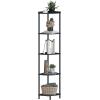 imageSUNMORY 5 Tier Corner Shelf with LED Light Industrial 65quot Corner Shelves Display Shelf for Living Room Decor Wall Corner Bookshelf Multi Unit Organizer Tall Shelf Plant Stand for Bedroom BathroomBlack