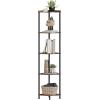 imageSUNMORY 5 Tier Corner Shelf with LED Light Industrial 65quot Corner Shelves Display Shelf for Living Room Decor Wall Corner Bookshelf Multi Unit Organizer Tall Shelf Plant Stand for Bedroom BathroomRustic Brown