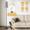 imageSUNMORY RGB Floor Lamps for Living Room Smart APP Remote Control Standing Lamp with RGB Bulb Dimmable Floor Lamp for Bedroom Office 61 Tall Lamp Suitable for ModernBohoFarmhouse Decor StylesGray Lampshadewith Remote