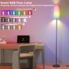imageSUNMORY RGB Floor Lamps for Living Room Smart APP Remote Control Standing Lamp with RGB Bulb Dimmable Floor Lamp for Bedroom Office 61 Tall Lamp Suitable for ModernBohoFarmhouse Decor StylesBlackRGB