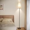 imageSUNMORY RGB Floor Lamps for Living Room Smart APP Remote Control Standing Lamp with RGB Bulb Dimmable Floor Lamp for Bedroom Office 61 Tall Lamp Suitable for ModernBohoFarmhouse Decor StylesBeige Lampshade 12W