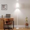 imageSUNMORY RGB Floor Lamps for Living Room Smart APP Remote Control Standing Lamp with RGB Bulb Dimmable Floor Lamp for Bedroom Office 61 Tall Lamp Suitable for ModernBohoFarmhouse Decor StylesWhite Plated