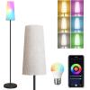 imageSUNMORY RGB Floor Lamps for Living Room Smart APP Remote Control Standing Lamp with RGB Bulb Dimmable Floor Lamp for Bedroom Office 61 Tall Lamp Suitable for ModernBohoFarmhouse Decor StylesBlackRGB