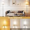 imageSUNMORY RGB Floor Lamps for Living Room Smart APP Remote Control Standing Lamp with RGB Bulb Dimmable Floor Lamp for Bedroom Office 61 Tall Lamp Suitable for ModernBohoFarmhouse Decor StylesBeige Lampshade