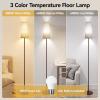 imageSUNMORY RGB Floor Lamps for Living Room Smart APP Remote Control Standing Lamp with RGB Bulb Dimmable Floor Lamp for Bedroom Office 61 Tall Lamp Suitable for ModernBohoFarmhouse Decor StylesBrown Plated