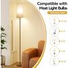 imageSUNMORY RGB Floor Lamps for Living Room Smart APP Remote Control Standing Lamp with RGB Bulb Dimmable Floor Lamp for Bedroom Office 61 Tall Lamp Suitable for ModernBohoFarmhouse Decor StylesBrown Plated