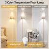imageSUNMORY RGB Floor Lamps for Living Room Smart APP Remote Control Standing Lamp with RGB Bulb Dimmable Floor Lamp for Bedroom Office 61 Tall Lamp Suitable for ModernBohoFarmhouse Decor StylesGold Plated