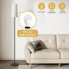 imageSUNMORY RGB Floor Lamps for Living Room Smart APP Remote Control Standing Lamp with RGB Bulb Dimmable Floor Lamp for Bedroom Office 61 Tall Lamp Suitable for ModernBohoFarmhouse Decor StylesBeige Lampshade2 Pack