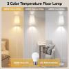 imageSUNMORY RGB Floor Lamps for Living Room Smart APP Remote Control Standing Lamp with RGB Bulb Dimmable Floor Lamp for Bedroom Office 61 Tall Lamp Suitable for ModernBohoFarmhouse Decor StylesWhite Plated