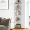 imageSUNMORY 5 Tier Corner Shelf with LED Light Industrial 65quot Corner Shelves Display Shelf for Living Room Decor Wall Corner Bookshelf Multi Unit Organizer Tall Shelf Plant Stand for Bedroom BathroomGrey
