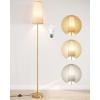 imageSUNMORY RGB Floor Lamps for Living Room Smart APP Remote Control Standing Lamp with RGB Bulb Dimmable Floor Lamp for Bedroom Office 61 Tall Lamp Suitable for ModernBohoFarmhouse Decor StylesGold Plated