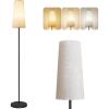 imageSUNMORY RGB Floor Lamps for Living Room Smart APP Remote Control Standing Lamp with RGB Bulb Dimmable Floor Lamp for Bedroom Office 61 Tall Lamp Suitable for ModernBohoFarmhouse Decor StylesBeige Lampshade 12W