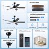 image:imageSUNMORY 42 Ceiling Fans with Lights and RemoteAPP Control Low Profile Ceiling Fan with Light Reversible Quiet 6 Speeds Stepless Dimmable Flush Mount Ceiling fan for Bedroom IndoorOutdoor UseBlack