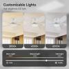 image:imageSUNMORY 42 Ceiling Fans with Lights and RemoteAPP Control Low Profile Ceiling Fan with Light Reversible Quiet 6 Speeds Stepless Dimmable Flush Mount Ceiling fan for Bedroom IndoorOutdoor UseWhite2