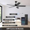 image:imageSUNMORY 42 Ceiling Fans with Lights and RemoteAPP Control Low Profile Ceiling Fan with Light Reversible Quiet 6 Speeds Stepless Dimmable Flush Mount Ceiling fan for Bedroom IndoorOutdoor UseBlack