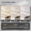 image:imageSUNMORY 42 Ceiling Fans with Lights and RemoteAPP Control Low Profile Ceiling Fan with Light Reversible Quiet 6 Speeds Stepless Dimmable Flush Mount Ceiling fan for Bedroom IndoorOutdoor UseWhite