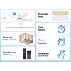image:imageSUNMORY 42 Ceiling Fans with Lights and RemoteAPP Control Low Profile Ceiling Fan with Light Reversible Quiet 6 Speeds Stepless Dimmable Flush Mount Ceiling fan for Bedroom IndoorOutdoor UseWhite2